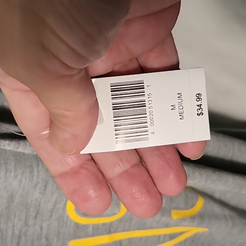 Disney Parks T-Shirt "Beauty and Brains" M Last One Brushed Gray & Yellow & Foil - Picture 6 of 7